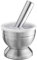 Westmark Mortier avec couvercle, diamètre : 10 cm, poids : 0,8 kg, avec pilon, acier inoxydable/plastique, acier inoxydable, argent/transparent, 69582260