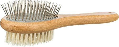 Brush, Double-Sided, Bamboo - Natural and Wire Bristles, 5 × 19 cm