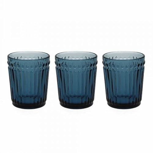 Tognana Dorico Set 3 bicchieri in pasta di vetro blu cc 300
