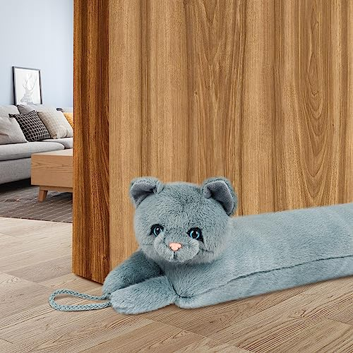 NABOWAN Zugluftstopper unter der Tür, 96,5 cm, bezaubernde Katze, robuster Tür-Zugluftstopper für Tür und Fenster, Tier-Zugluftstopper für die Unterseite der Tür