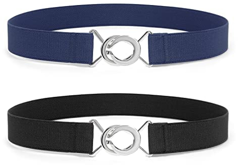 LEACOOLKEY Elastische Gürtel Schmal Damen Männer Stretchgürtel Skinny TailleGürtel dünnenGürtel für Kleid Jeans