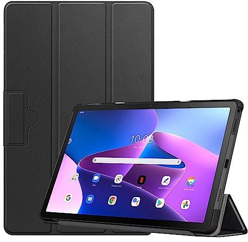 YRH Funda para Lenovo Tab M10 Plus 3rd Gen de 10,6 Pulgadas 2022, [Auto Wake/Sleep] Smart Ultra Slim Leather Stand Flip Cover para Lenovo M10 Plus (3ª generación) [TB125FU /TB128FU /TB128XU] (Negro)