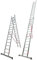 BTF Escalera de Aluminio Extensible 2 tramos transformable en Tijera, 4,0+4,0 Metros, 15 peldaños por Tramo | Ideal para Trabajos en casa, Chalet, finca Rural o Local Comercial. BTF-EDB6740