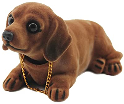FOYTOKI Wohnkultur Köpfe Desktop-Dackel- Hundefigur Büro Innendekoration Wackelköpfe Figuren Schaukel Dekoration Süß Lustig Nickend Auto Harz Xxcm Spielzeuge Automobil Statue