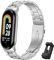 BDIG Correa Compatible para Xiaomi Mi Band 10/Mi Band 9/Xiaomi Mi Band 8, Pulsera de Repuesto de Acero Inoxidable Hebilla Ajustable Correa para Mi Smart Band 10/9/8 Plata (Reloj No Incluido)