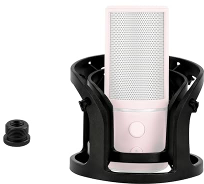 Geekria for Creators Microphone Shock Mount, Mic Anti-Vibration Suspension Adapter Clamp Compatible with Rode NT1, NT1-A, K2, XDM-100, CAD Audio GXL1800 Mic Holder Clip (Black/Plastic)