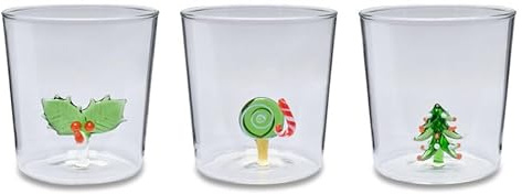 Henriette Set 6 Bicchieri in Vetro ML.300 Natale