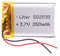 Akku 502030 LiPo 3.7V 250mAh 0.925Wh 1S 5C Liter Energy Battery Lithium Polymer Batterien Schutzplatine für Elektronik Wiederaufladbar - Nicht geeignet für Funksteuerung 32x20x5mm (250mAh|502030)