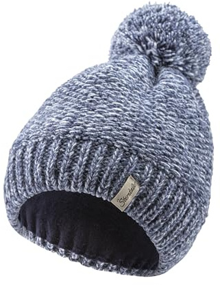 Sterntaler Bommelmütze Multicolor – Unisex Wintermütze mit Bommel aus Multicolor-Garn, gefüttert mit Baumwollfleece – Strickmütze in Marine, Größe 55