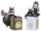 Jiumaocleu Anime-Katzenfigur, Modellstatue, dekorierte Lebens-Kollektion, Mini-Cartoon-Manga-Actionfigur, Skulptur, handgefertigt, Sammlerstück, Desktop-Display-Dekoration, 2 Stück