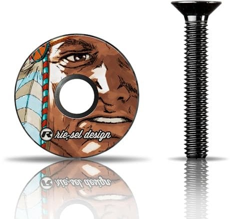 Riesel Design - stem:Cap – Carbon - Ahead Kappe inkl. Aluschraube für Rennrad, Gravel, Cyclocross, MTB/Vorbau- & Steuersatz Kappe für alle Gabelschäfte, Vorbauten mit 1 1/8‘‘ - NEU (Chief)