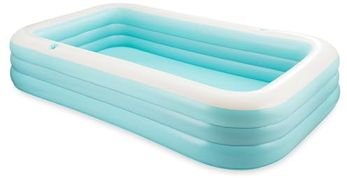 Funsicle Serenity 10ft aufblasbarer Pool, 305 cm langes Schwimmbecken, 2-in-1-Ventil, Familienpool inklusive 2 Getränkehaltern und Reparaturflicken, 3,05 m x 1,83 m x 56 cm – Lagunenblau