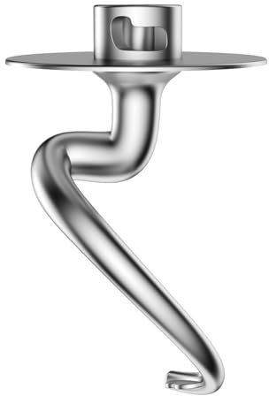 K45DH Knethaken aus Edelstahl für KitchenAid 4,5/5 Quart Kippkopf-Standmixer, K45DH Brot Pizza Teighaken Ersatz für KitchenAid Standmixer, Silber