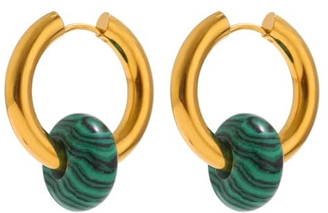 Ohrringe Damen Ohrstecker Ohrhänger Modische 925 Geschenk Für Frauen Freundin Mädchen Runde Natürliche Creolen Für Damen, Büro, S1117A