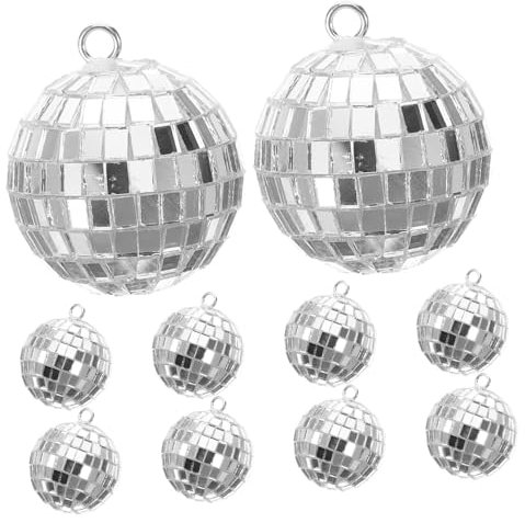 Milisten 10pcs Garden Disco Ball Ornaments Reflective Mirror Balls for Window Decor