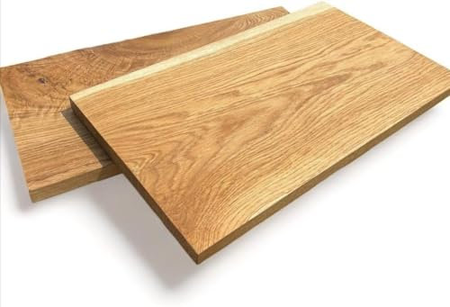 Regal in Eiche massiv, farblos geölt, gerade Kanten, Stärke 4cm, Holzboden, Ablage Eiche, inkl. Befestigung, Ablage aus Eichenholz, Wandregal (30x25cm)