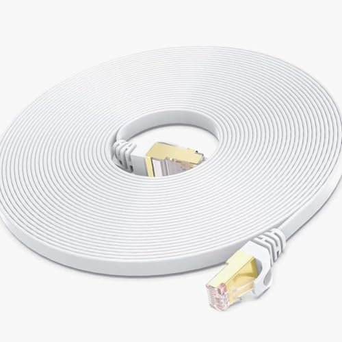 Cable de Red Ethernet Cat 8 4M, 40Gbps 2000MHz Cable Ethernet Plano RJ45 Gigabit LAN de Alta Velocidad para Rúter, Módem, PC