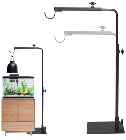 Support de lampe pour reptiles, cage d'habitat, support de lampe chauffante, pour reptiles, hauteur réglable 40 à 64 cm, support lumineux pour tortues geckos, lézards, tortues, araignées