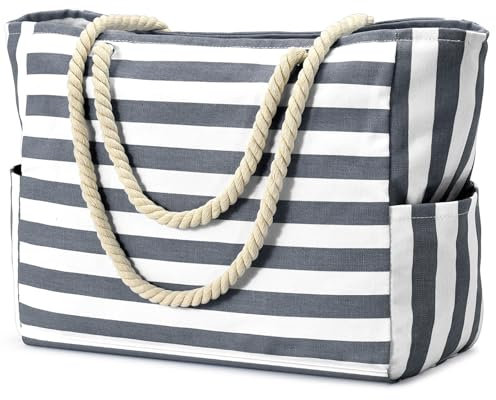 oscaurt Strandtasche Tote Bag Strandtasche XXL Familie Shopper Tasche Damen Faltbare Reisetasche Damen Wasserdicht Badetasche Schwimmtasche Schultertasche Urlaub Must Haves