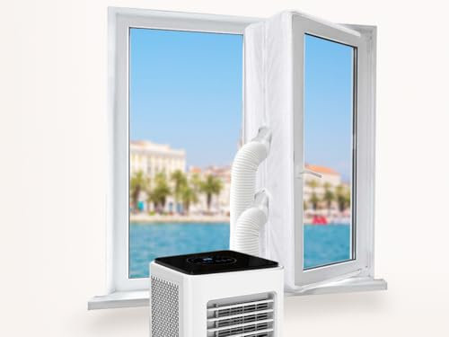 Abiyou 300CM Kit Ventana Aire Acondicionado Portatil, Sello de Ventana Universal, Sellado de Ventanas del Acondicionador, Kit de Sellado para Ventana, para Acondicionadores de Aire (Blanco)