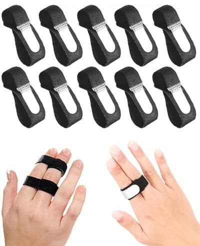 LOZTBUE 10 Stück Fingerschienen Kleine Fingerschienen Triggerfingerschienen Fingerbandage Riemen Einstellbare Klettverschluss Fingerschutz Mittelfinger Zeigefinger Ringfinger Arthrose