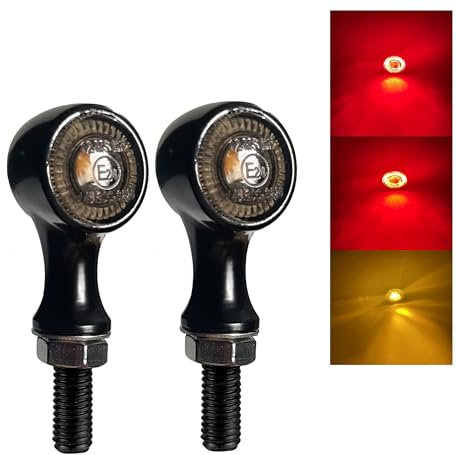 Morax ® 3in1 LED Motorrad Blinker Rücklicht Fahrlicht 12V 2 Stück Universal Scooter Quad Supersportler Streetfighter E-Prüfzeichen Aluminiumgehäuse, Schwarz Getönt Motorcycle Taillight