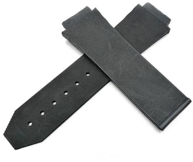 MAMA'S PEARL Fit For Hublot 25X19mm 21X15mm 19X13mm 23X15mm Armband Fit For Big Bang Serie Streifen Gummi Armband Männer Frauen Band Ausbuchtung Armband(Black,21X15X18)