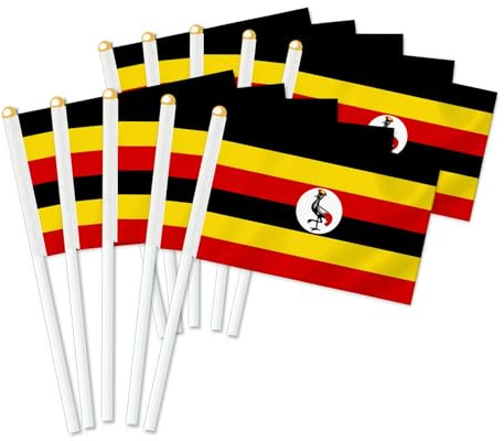 25 Stück Uganda Handheld Flagge, Dekor Hand gehalten Hold Fahne, Dekoration Banner hand Uganda