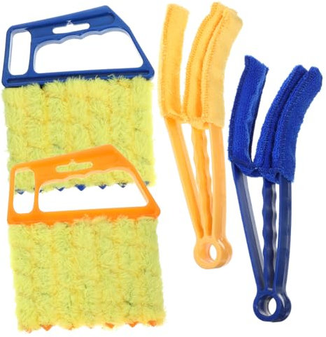 Genérico 4 Piezas Plumero para Limpieza De Persianas Vacío Cepillo Limpiador De Radiadores Recogedor De Basura Fregadora Eléctrica De Piso Equipo Claras Trapeador Abs