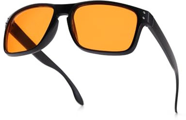 VUEECLAT 98% Blue Light Blocking Glasses for Better Sleep-Anti Blue Light Gaming Glasses Women Men, Orange Lens for Computer/Gaming,Reduce Eyestrain