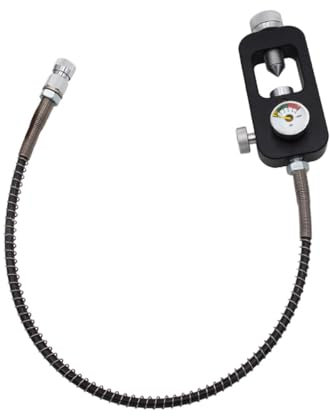 F Fityle Scuba Tank Refill Adapter Hpa Tank Filler High Pressure Filling Valve with Gauge Fill Station Pcp Connector for Diving Bottle, 5000PSI