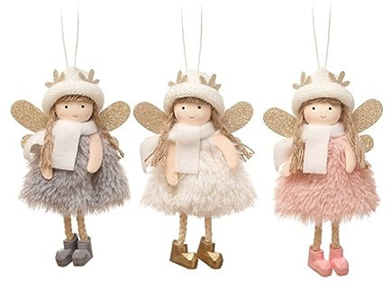 Cabilock 3stücke Engel Anhänger Weihnachten Party Zubehör Hängen Anhänger Weihnachtsengel Motivpuppen Dekorationen Mit Band Für Fenster Ohringe