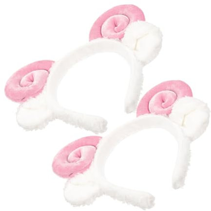 Beavorty 2 Stück Klaue Stirnband Hörner Bands Party Schaf Ohr Stirnband Machen Kopfbedeckung Aus Horn Stirnbänder Fell Halloween-haarband Schöner Haarreif Rosa Plüsch