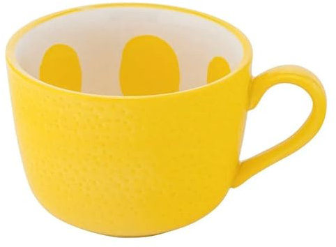 Altom Design Kaffetasse XXL Teetasse Tropicana Obst-Motiv Keramik Becher 470ml (Zitrone)