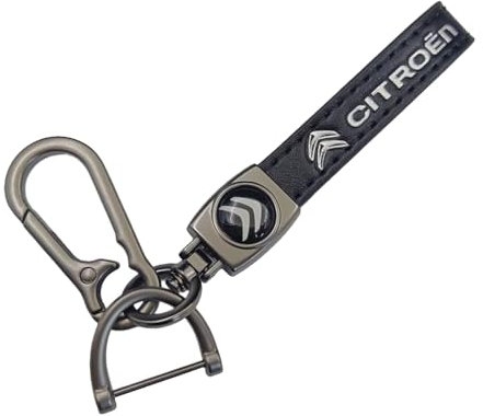 Porte clés de Voiture pour Citroën C4 3 (III) I 2020-2024, Porte-clés de Voiture pour véhicule Porte-clés de Accessoire de Voiture(Noir)