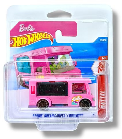 Hot Wheels - Barbie Dream Camper - HW Mattel Serie 1/5 - JJH96 - Short Card - Pinker Campingbus 21/250 - Mattel 2026-1:64 - Pezzo da collezione