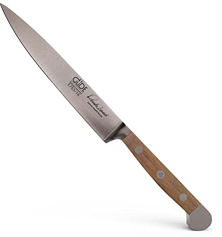 GÜDE Solingen - Zubereitungsmesser geschmiedet, 16 cm, Fasseichenholz, ALPHA-FASSEICHE, Küchenmesser, Doppelkropf, Handmade Germany