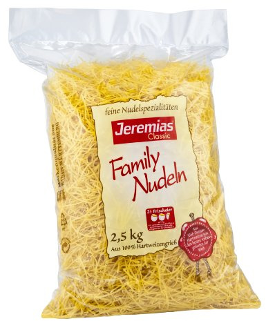 Jeremias Suppennudeln 2 mm, Family Frischei-Nudeln, 1er Pack (1 x 2.5 kg Beutel)