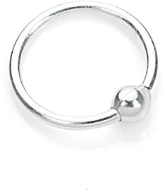 jewellerybox 925 Sterling-Silber BCR (Ball Closure Ring) Hoop Nasenring | Durchmesser: 8mm, 10mm oder 12mm