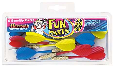 Harrows - Fun Darts - 9 Stück farbige Grunddarts - Nylonspitzen