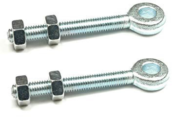 Wyre Direct 2pcs Adjustable Garden Gate Hinges Eye Bolts, Galvanised Gate Bolt - Eye Bolts Heavy Duty Design, Nuts and Bolts Included - 16mm X 150mm Long 6 Pair M16 Bolts And Nuts