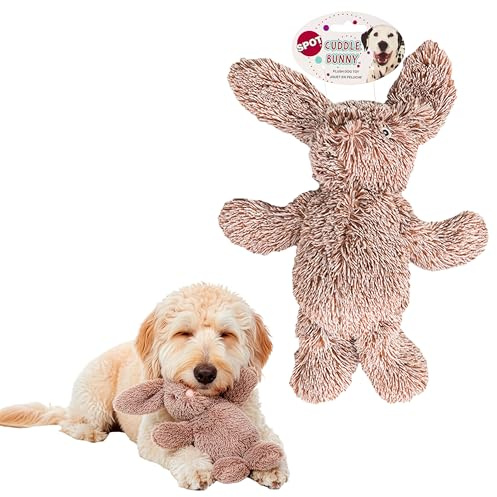 SPOT Cuddle Bunnies Dog Toy - Soft, Plush Fabric Dog Toy with Squeaker, Perfect for Cuddling, Great for Dogs and Puppies of All Ages, Medium to Large Breeds - 13 Rabbit, Assorted Colors