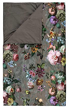 ESSENZA Tagesdecke Quilt Überwurf Fleur Taupe Grau Blumen, Größe:180 x 265 cm