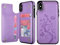UEEBAI Case for iPhone X XS,Luxury PU Leather Case [Two Magnetic Clasp] [Card Slots] Stand Function Butterfly Flower Pattern Durable Shockproof Soft TPU Back Wallet Cover for iPhone X/XS - Purple