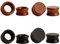 TBOSEN 8stk Large Double Flared Brown Schwarz Organic Holz Saddle Ohr Plugs Flesh Tunnels Stretching Punk Piercings Expanders Ear Gauges Set