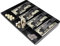 Cassetta portavalori - Registratore di denaro Cassetta portavalori, Cassetto portadenaro Sostituzione vassoio inserto, 4 banconote 3 monete Cassetta porta soldi (Nero, 32 x 24,5 x 3,5 cm)