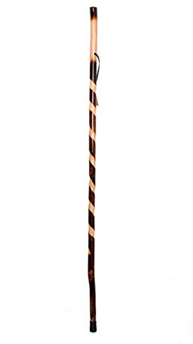 FOREST PILOT One Piece Wooden Walking Stick 55 inches Dark Brown