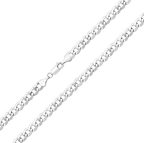 EDS Jewels Wunderschön 9 Karat (375) Weißgold Damen - Panzer Kette - 61cm*6mm WJS19548