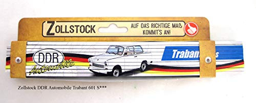 Ostalgie 2 Meter Zollstock - Trabant 601 s – Der DDR Meterstab Gliedermaßstab für Ostalgiker und Fans für Ostprodukte
