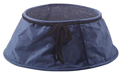 URBNLIVING Christmas Velvet Tree Skirt Floor Base Cover Decor Mat Home Ornament (Blue)